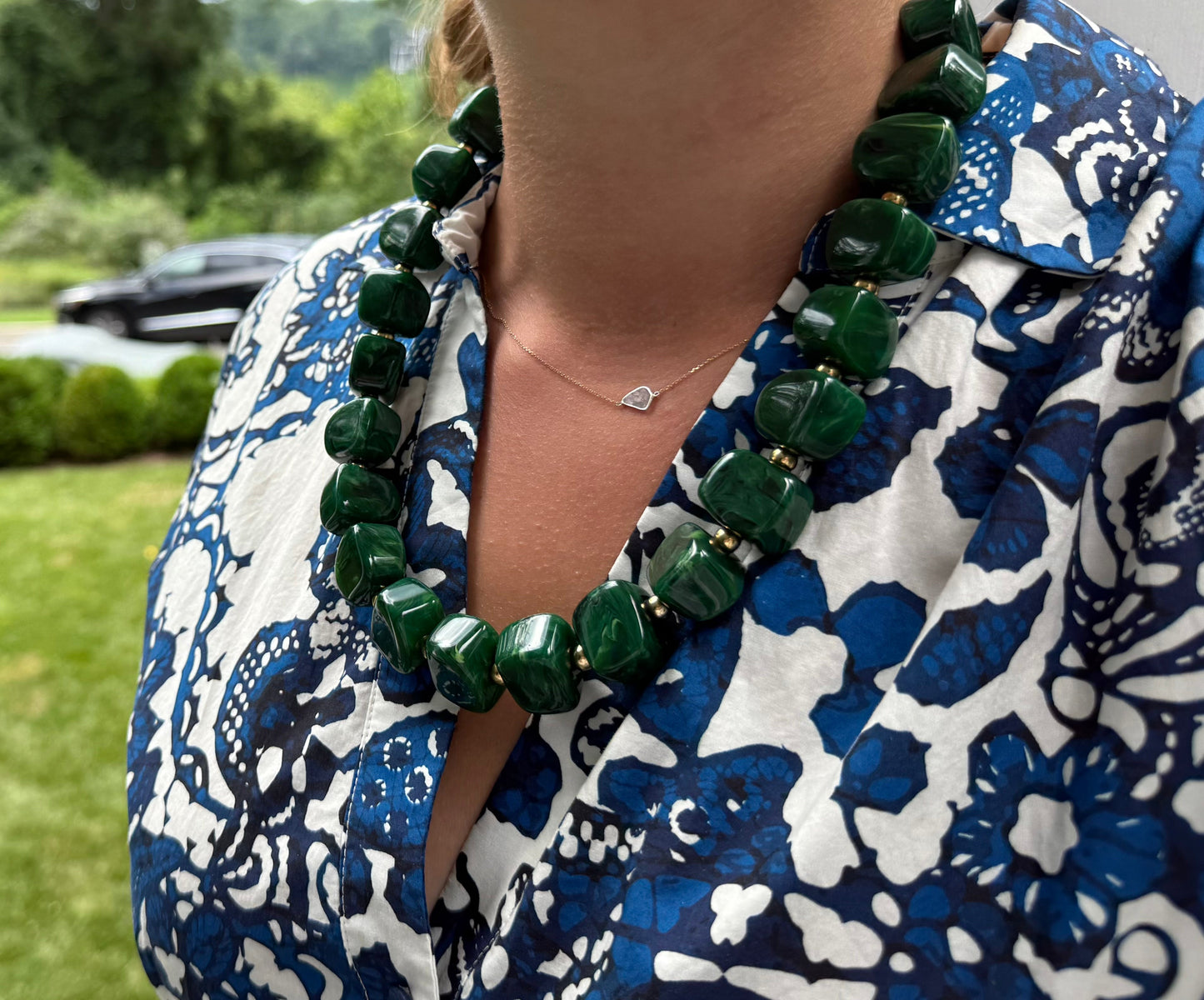 Clutch Strap | Cubes in Midnight Malachite