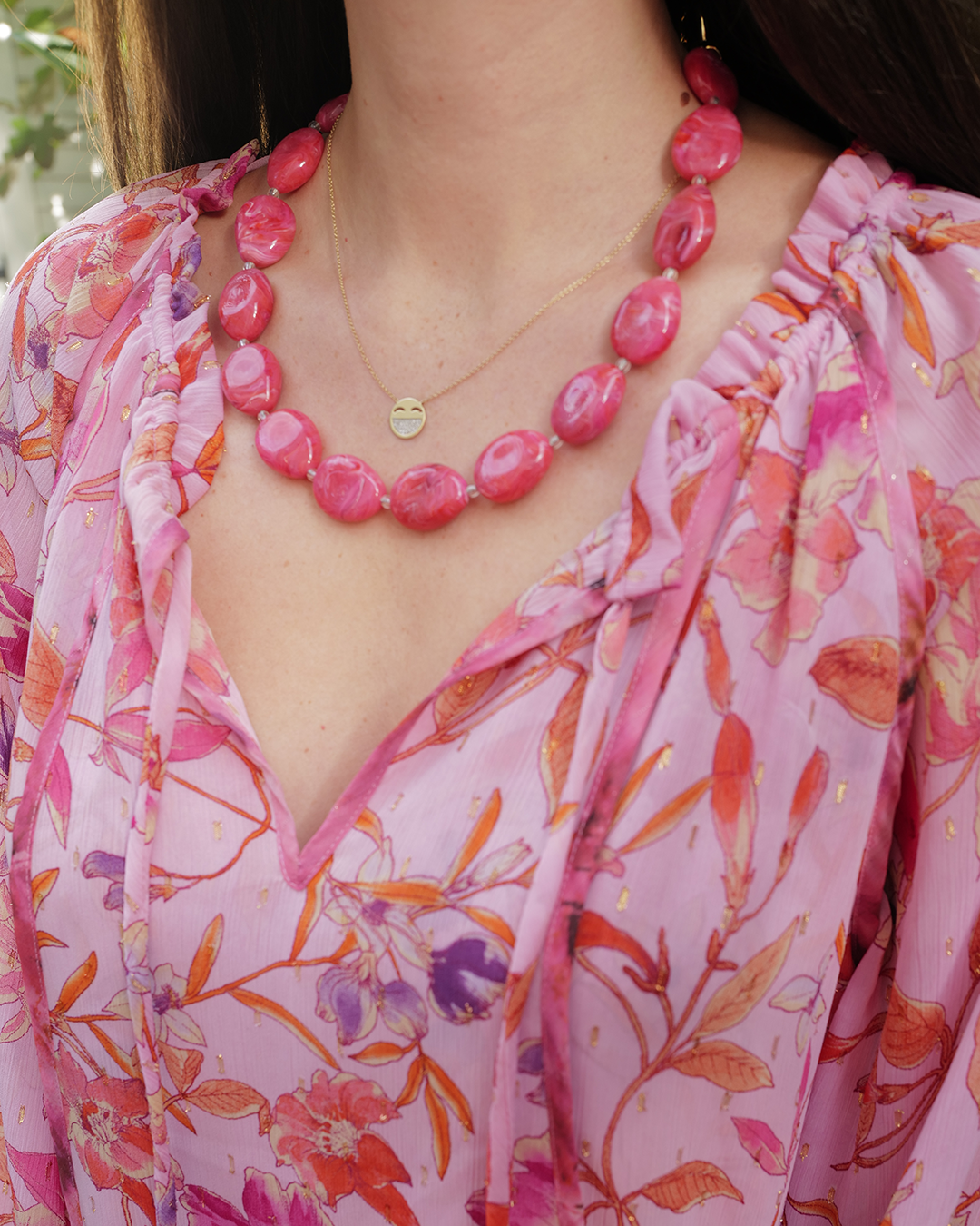 Clutch Strap | Raspberry Pink River Stone