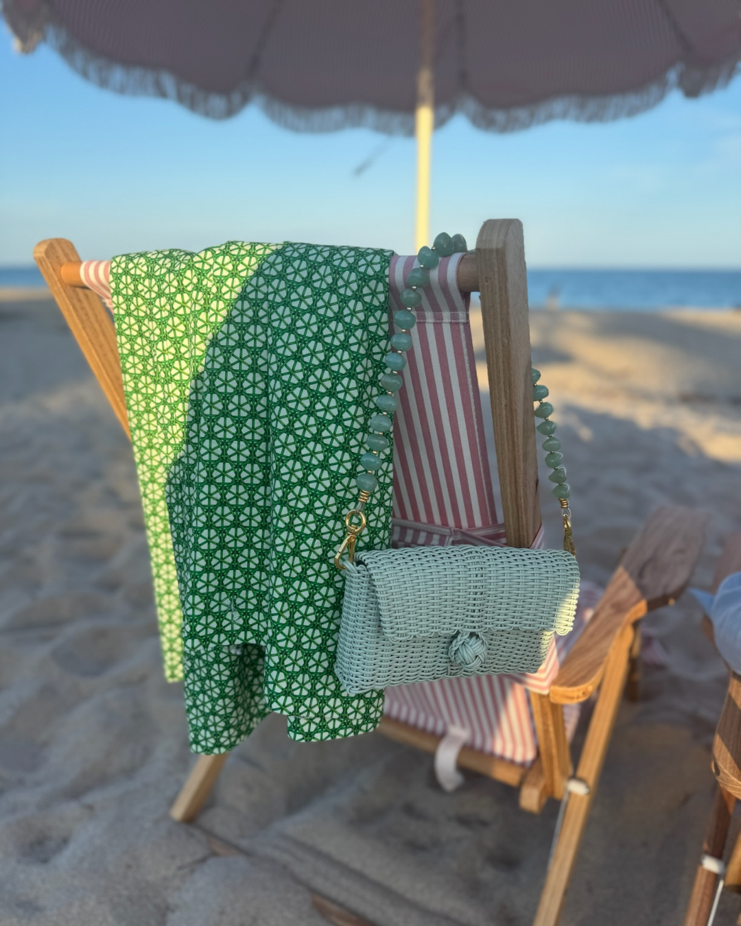Pochette | Jade Pebble Gemstone in Sea Glass