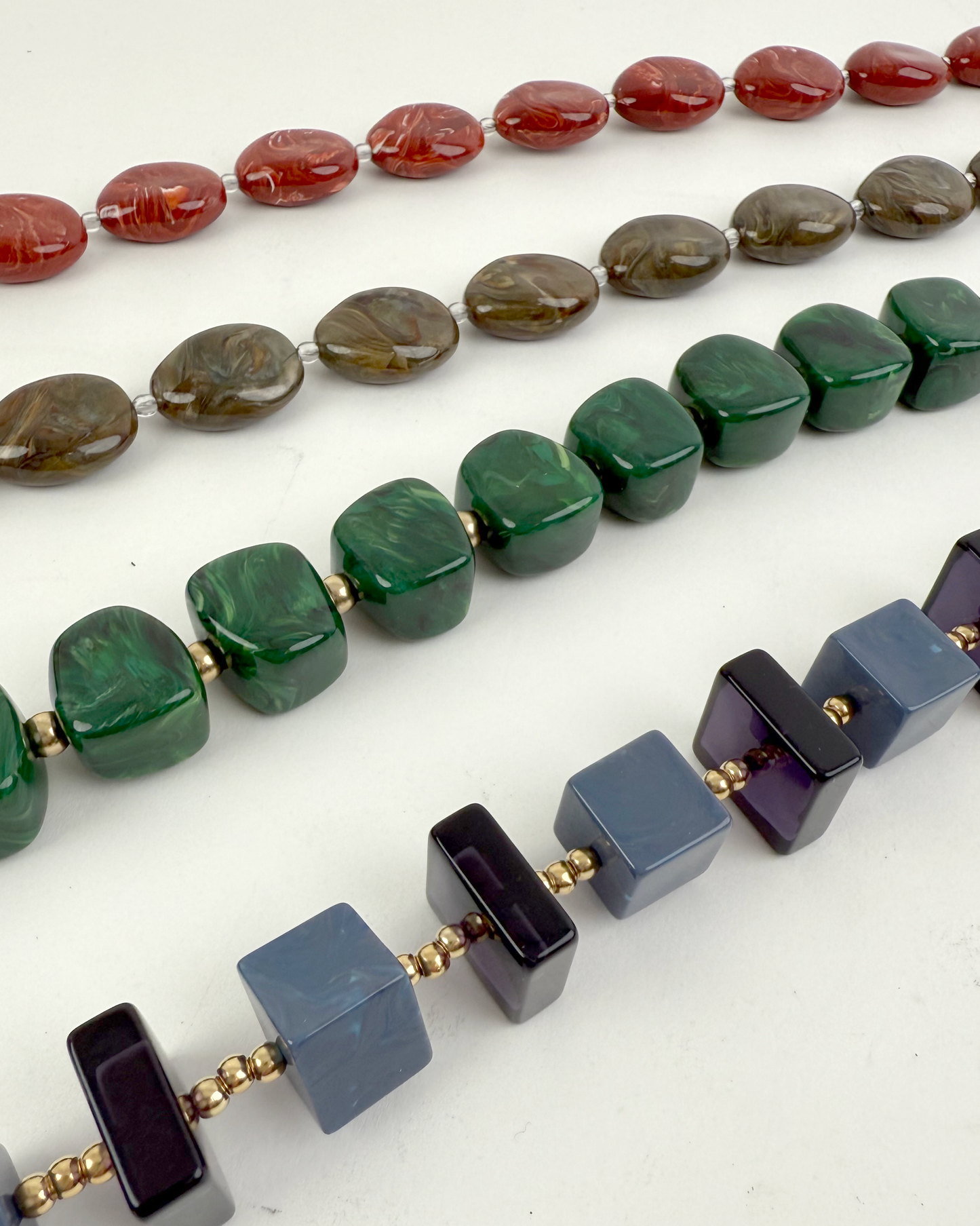Clutch Strap | Cubes in Midnight Malachite