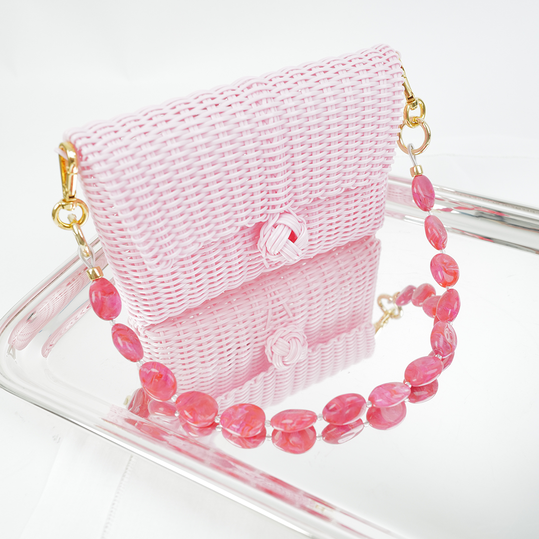 Pochette | Raspberry Pink River Stone in Baby Pink