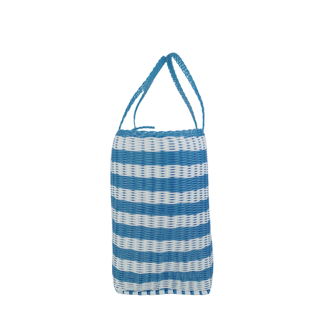 Medium | Lined Paper Stripe in Baby Blue / White