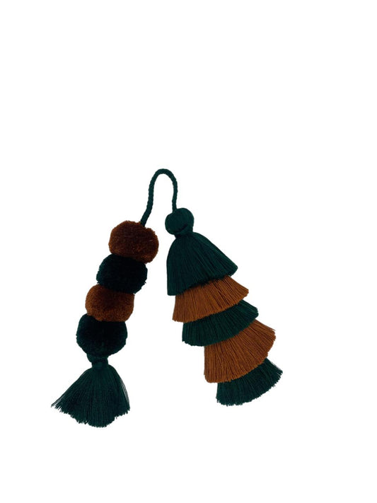 Flair Pom | Evergreen + Chestnut