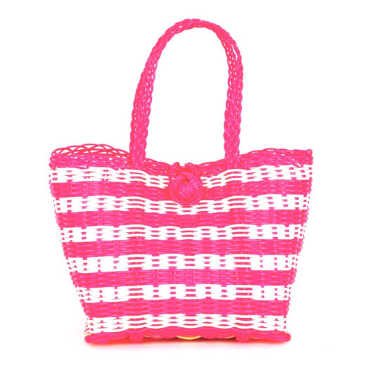 Berry Basket | Lined Paper Stripe Hot Pink / White