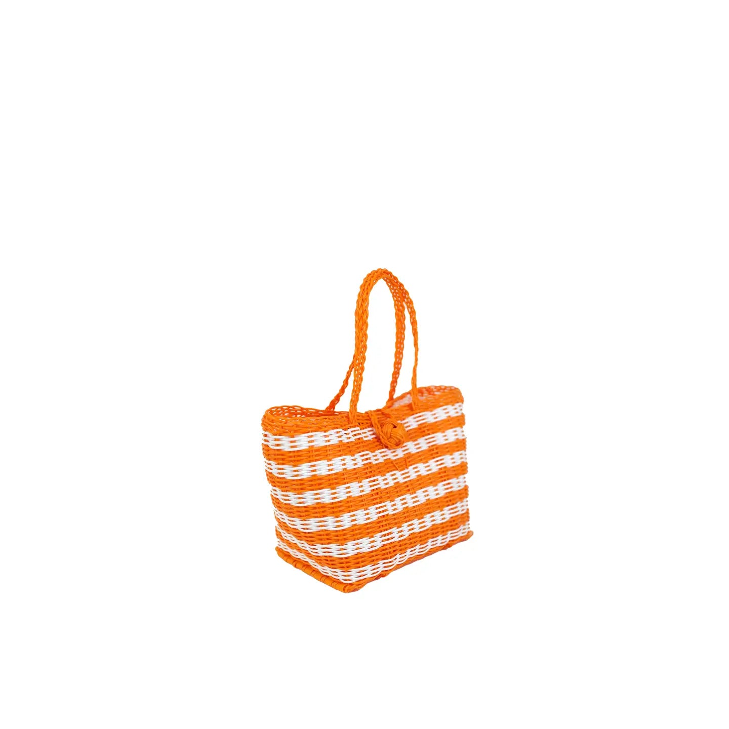 Berry Basket, Lined Paper Stripe in Tangerine + White