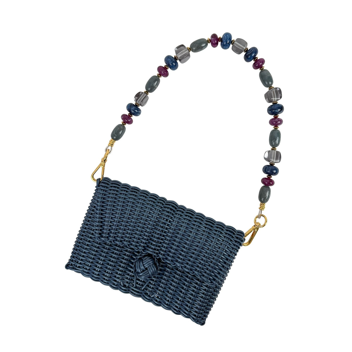 Pochette | Blue Mosaic Beads in Fog Blue