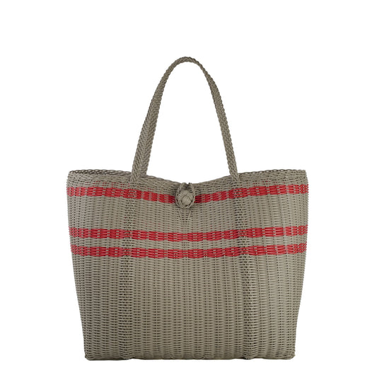 Medium | Off-Set Stripe Putty / Red