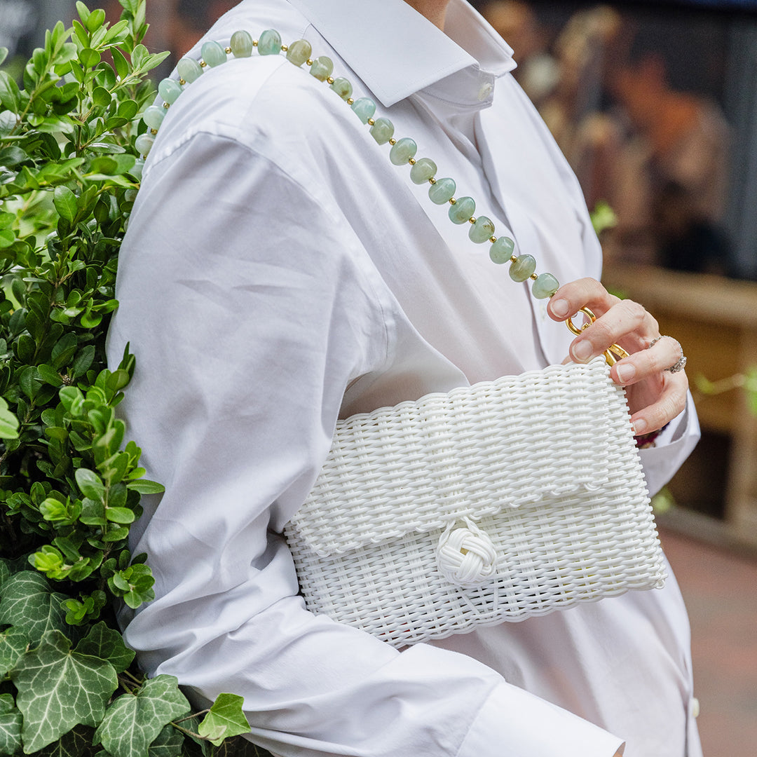 Clutch Strap | Pebble Gemstone in Jade Green