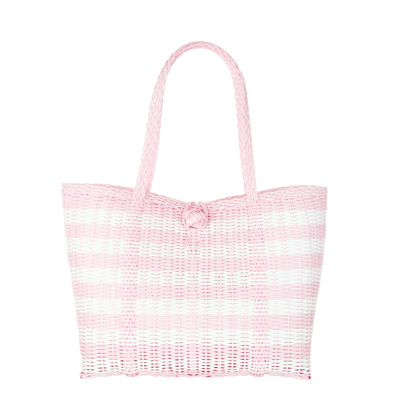 Small | Lined Paper Stripe in Baby Pink / White