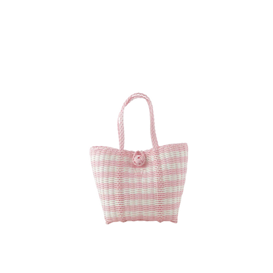 Berry Basket | Lined Paper Stripe in Baby Pink / White