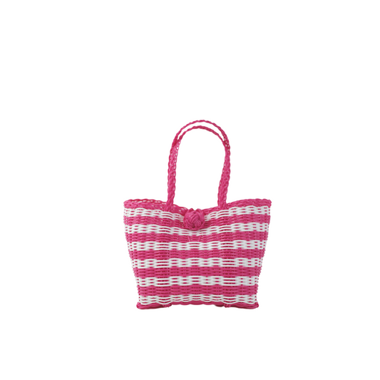 Berry Basket | Lined Paper Stripe Hot Pink / White