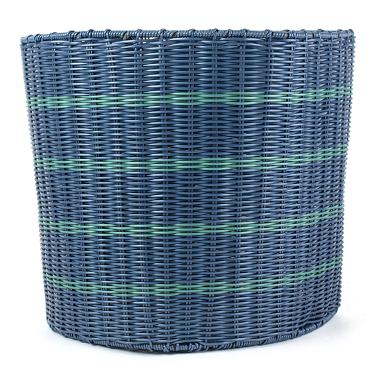 Bicycle Basket | Fog Blue / Metallic Sage Stripe