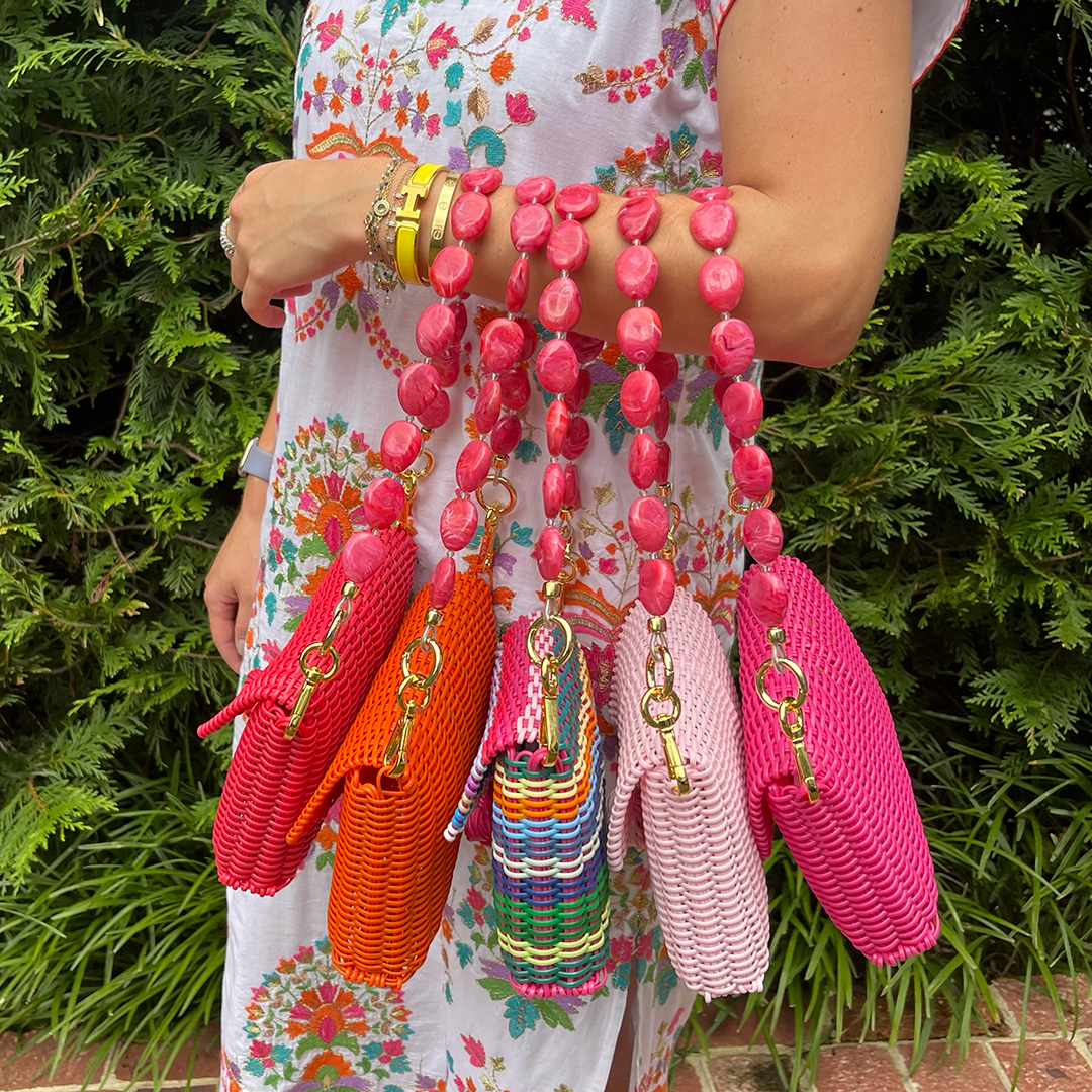 Clutch Strap | Raspberry Pink River Stone