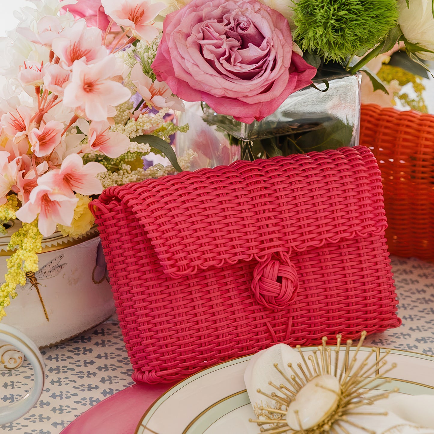 Clutch | Solid Rose Red