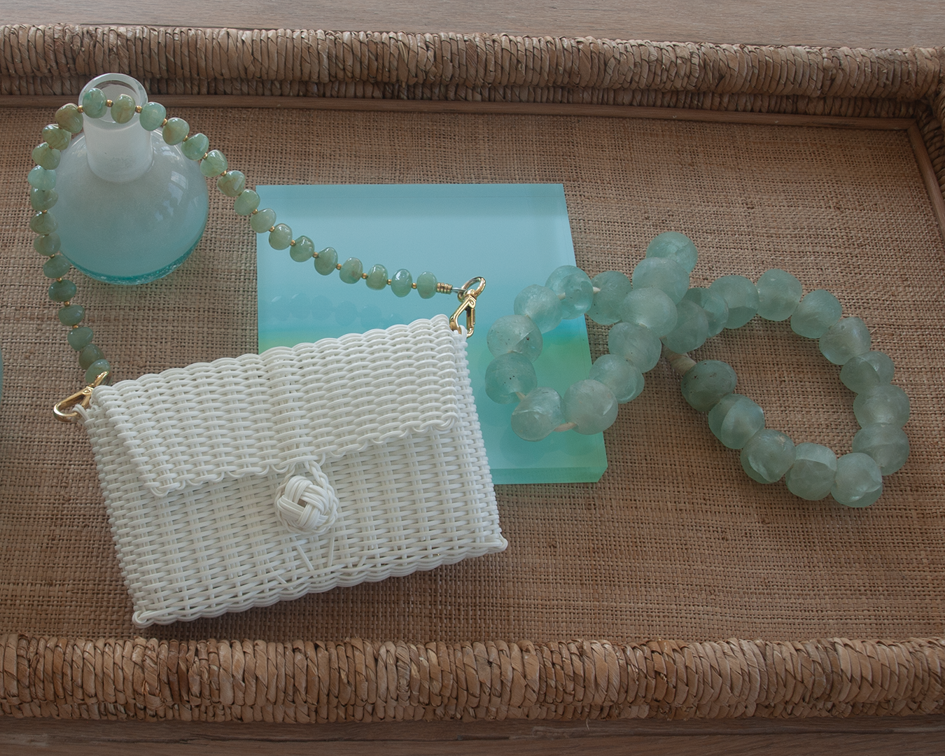 Clutch Strap | Pebble Gemstone in Jade Green