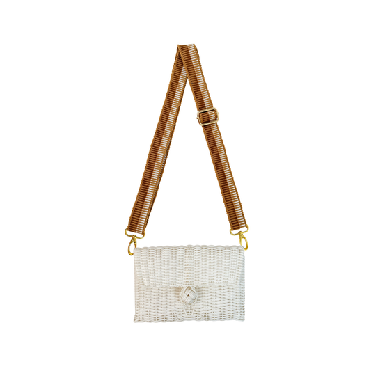 Crossbody Bag | Cinnamon/White - White
