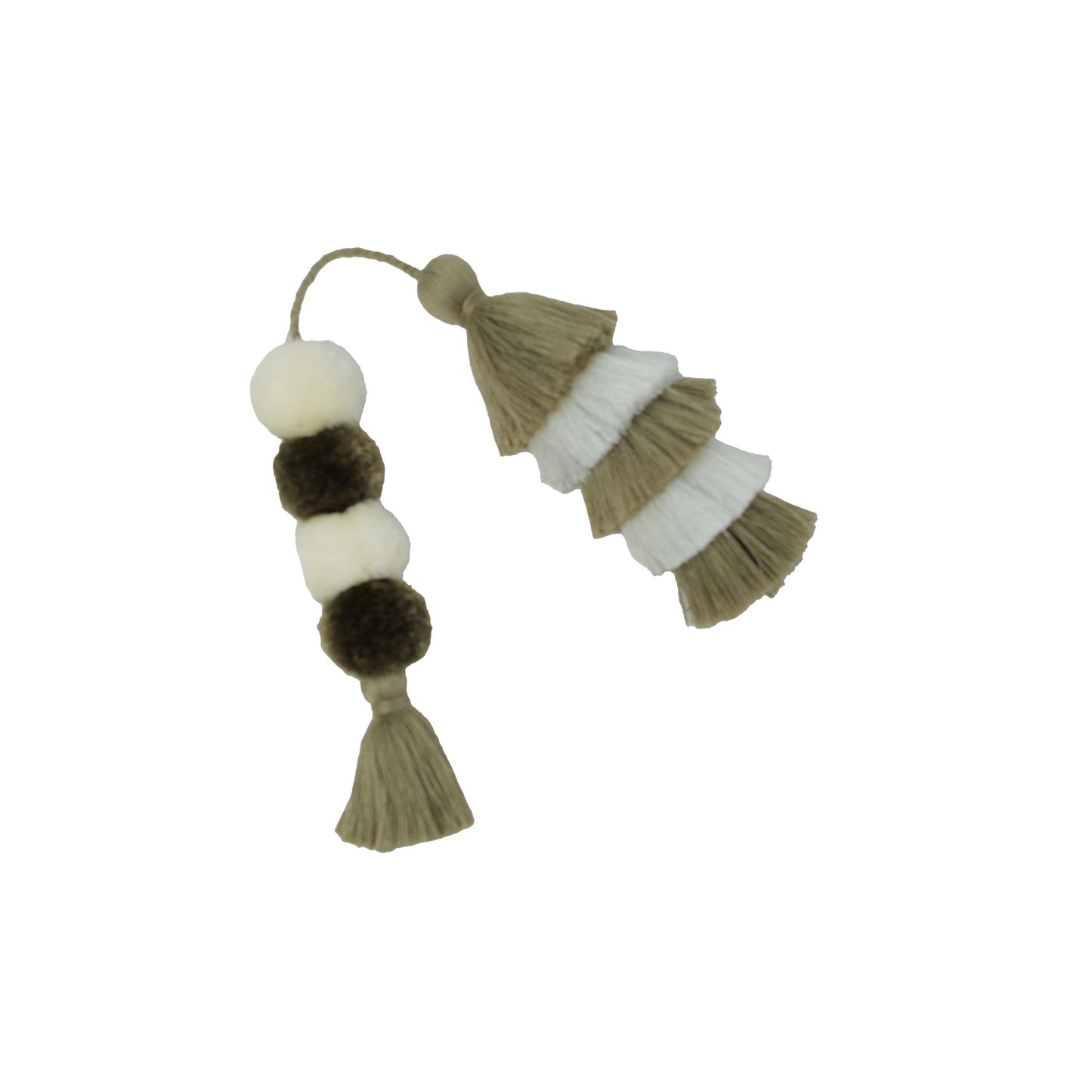 Flair Pom | Beige + White