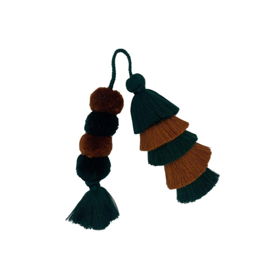 Flair Pom | Evergreen + Chestnut