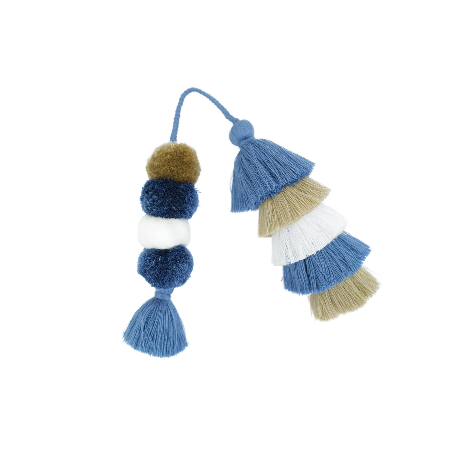 Flair Pom | Fog Blue + Beige + White