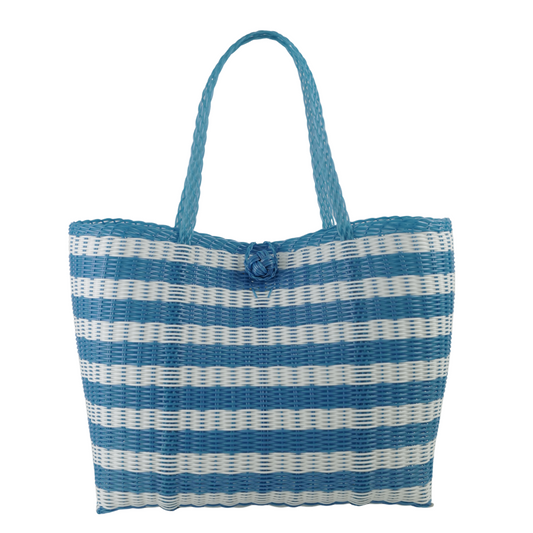 Medium | Lined Paper Stripe in Baby Blue / White