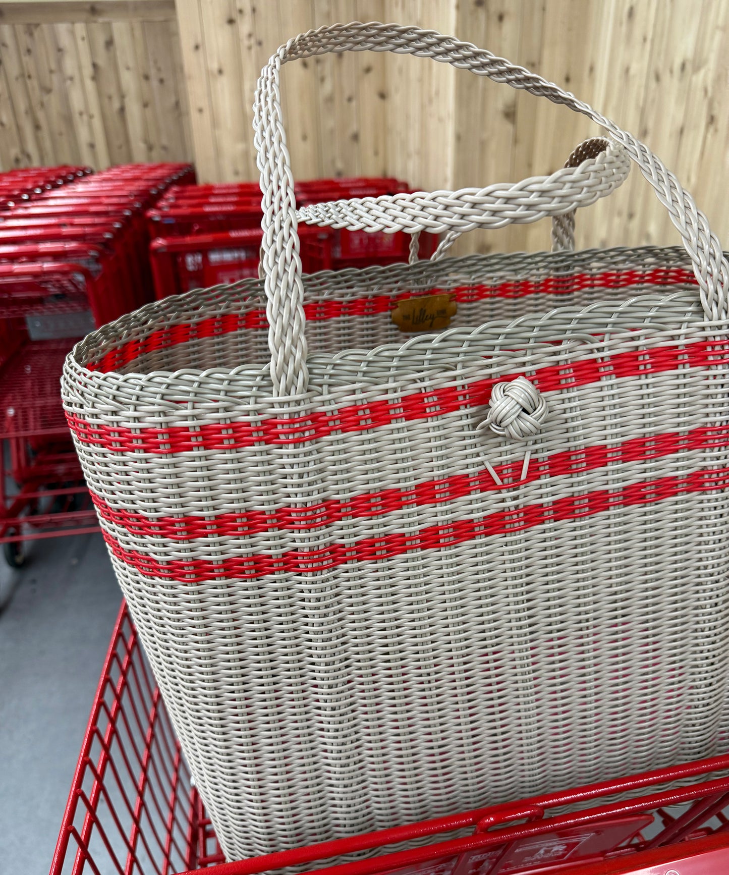 Medium | Off-Set Stripe Putty / Red