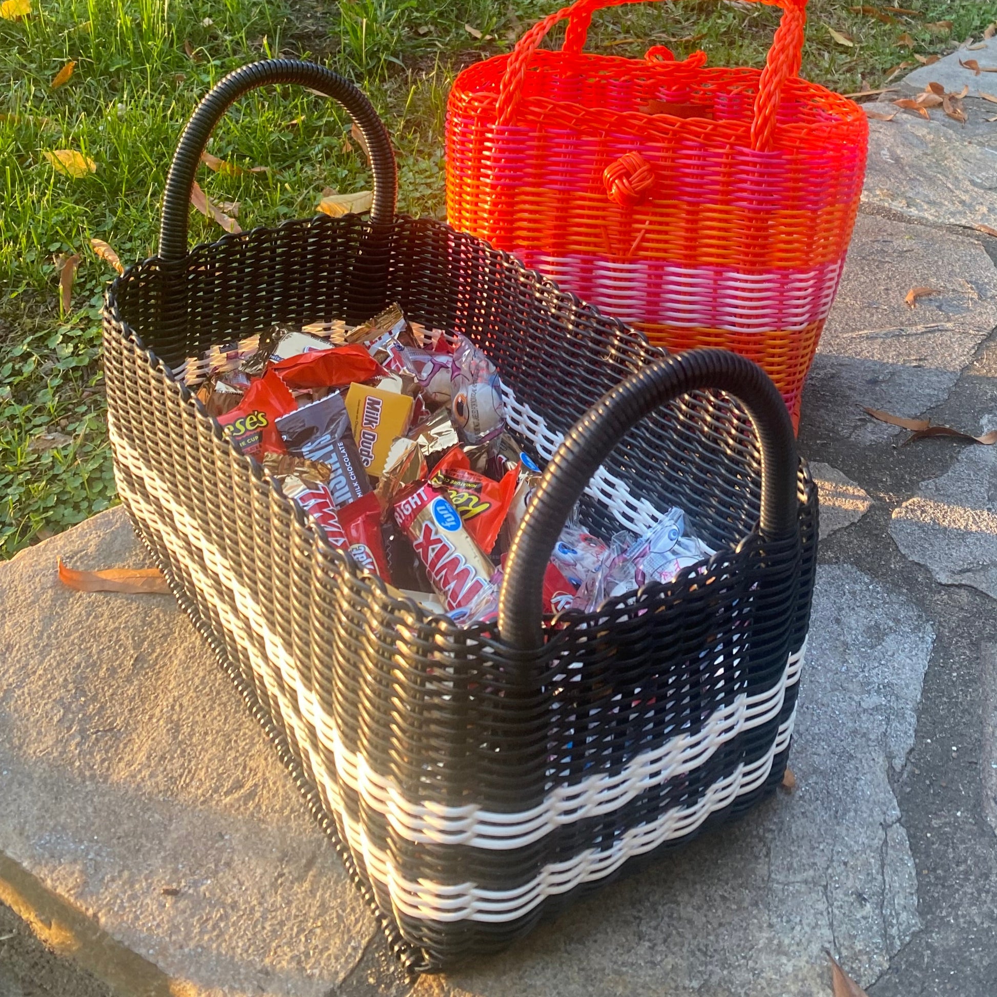 Lilley Line hand-woven baskets use for Halloween candy