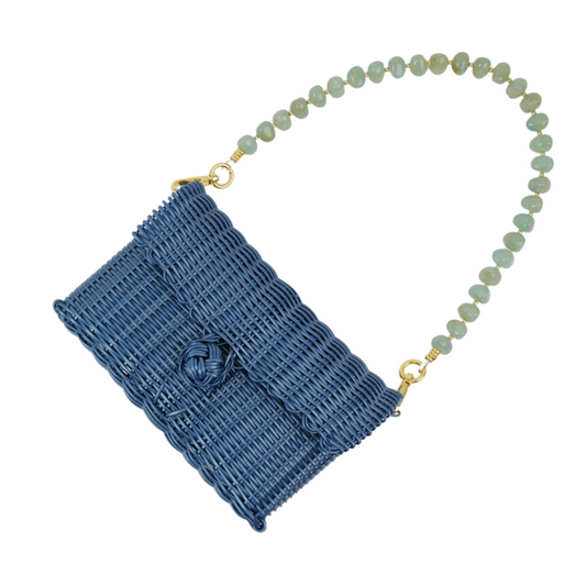Pochette | Jade Pebble Gemstone in Fog Blue