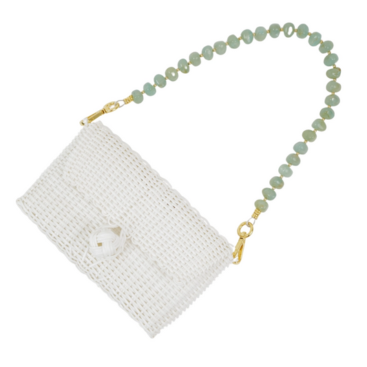 Pochette | Jade Pebble Gemstone in White