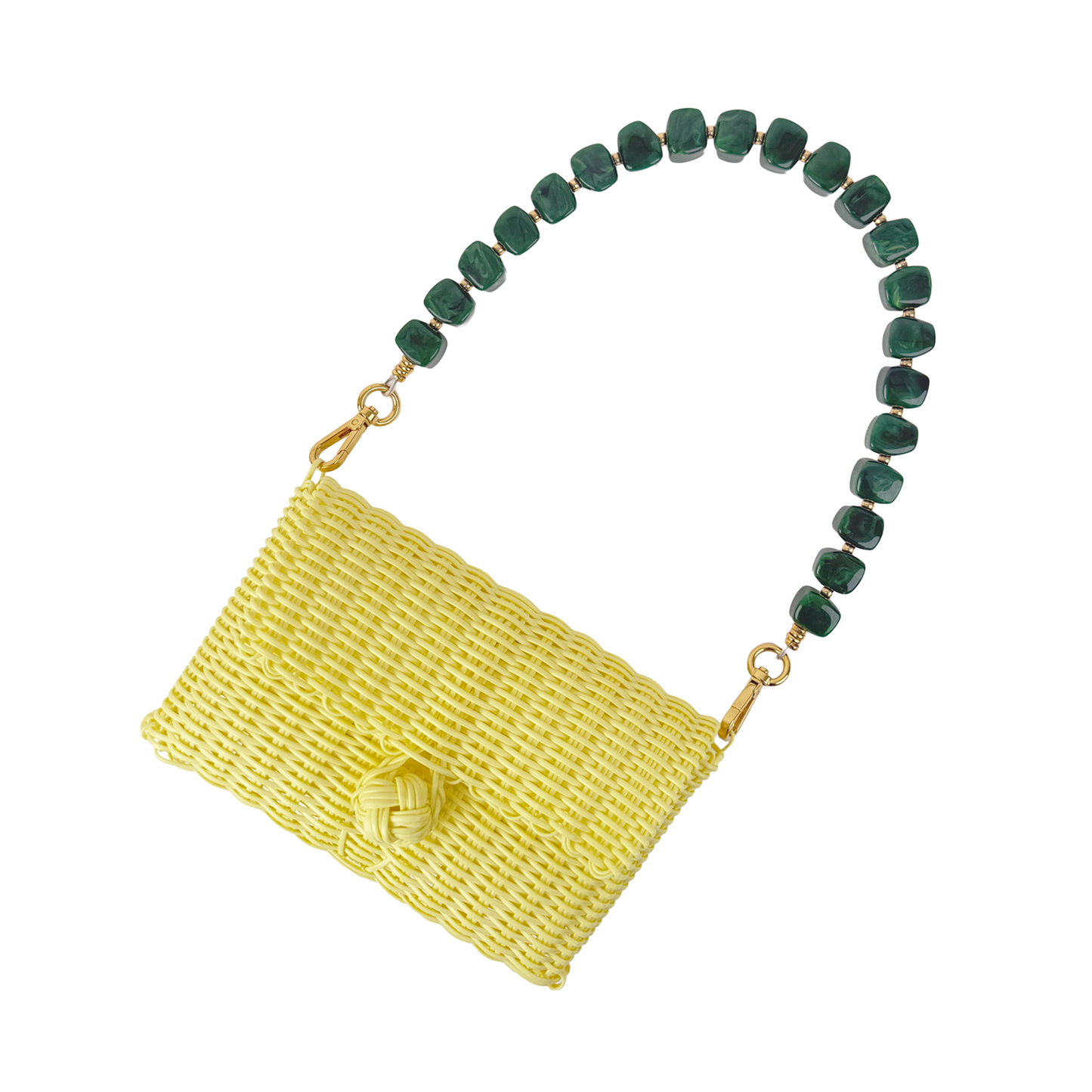 Pochette | Midnight Malachite Stones in Baby Yellow