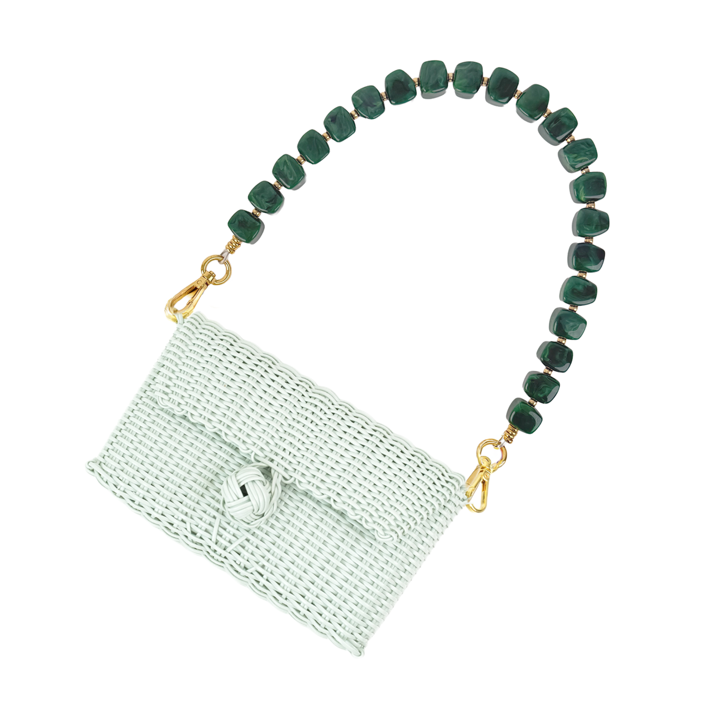 Pochette | Midnight Malachite Stones in Sea Glass