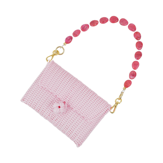 Pochette | Raspberry Pink River Stone in Baby Pink