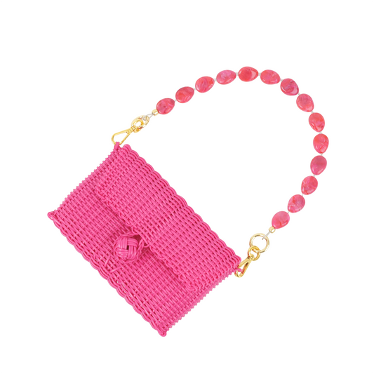 Pochette | Raspberry Pink River Stone in Hot Pink