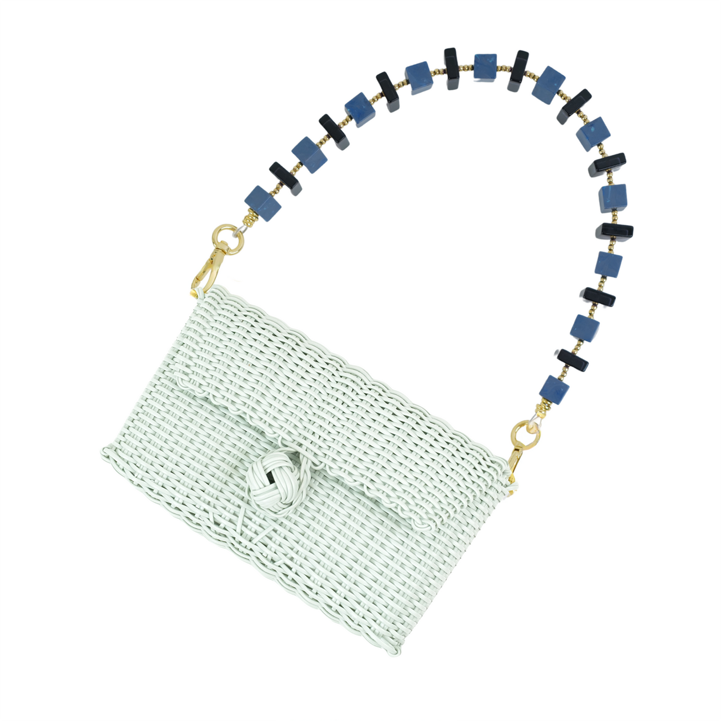 Pochette | Indigo Marble Cubes in Sea Glass