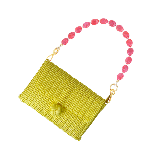 Pochette | Raspberry Pink River Stone in Baby Yellow