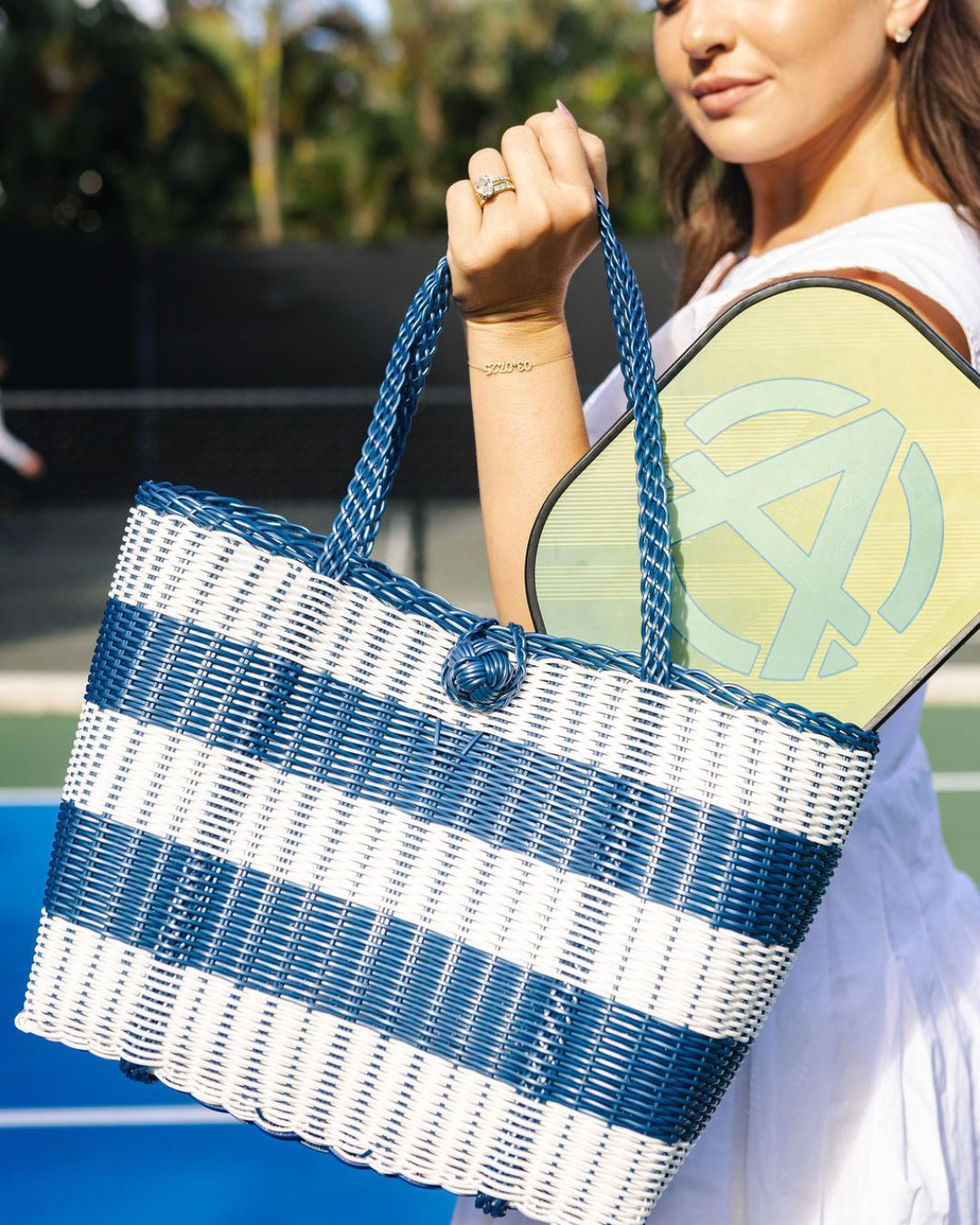 Small | Awning Stripe Fog Blue/White