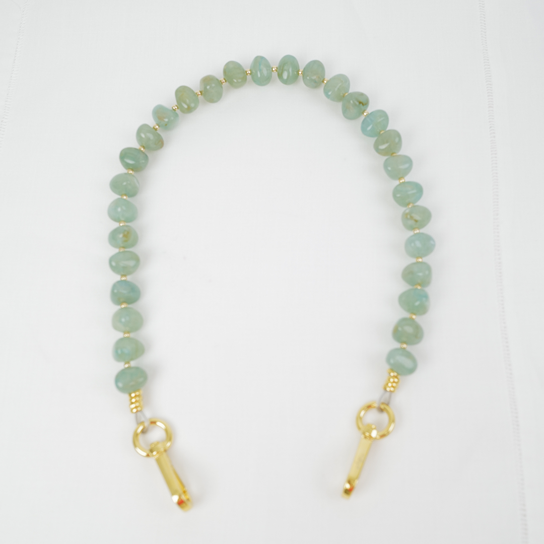 Clutch Strap | Pebble Gemstone in Jade Green