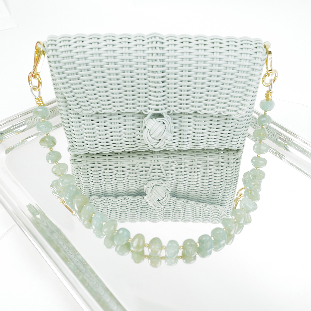 Clutch Strap | Pebble Gemstone in Jade Green