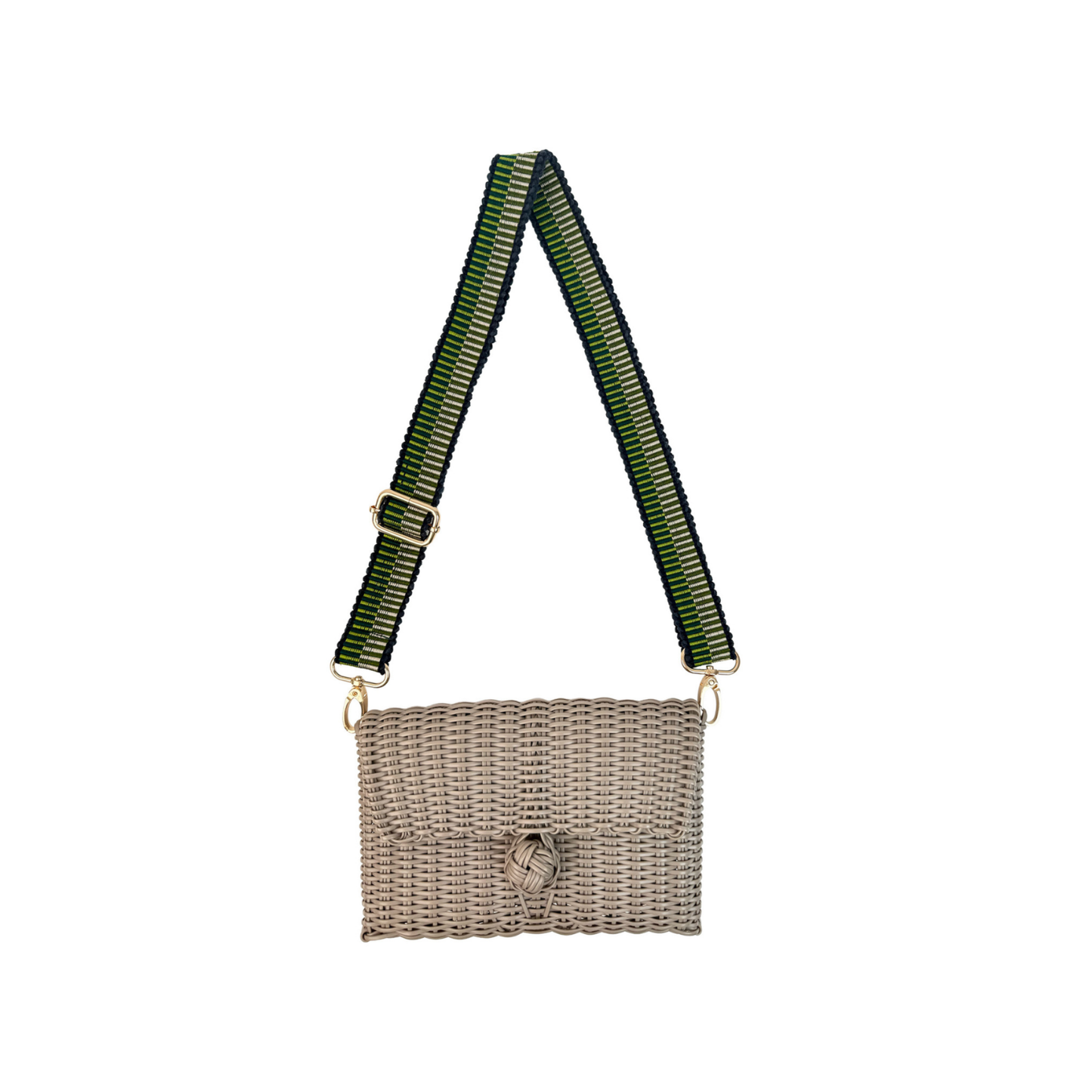 Woven Adjustable Strap | Fog Blue / Olive + Clutch