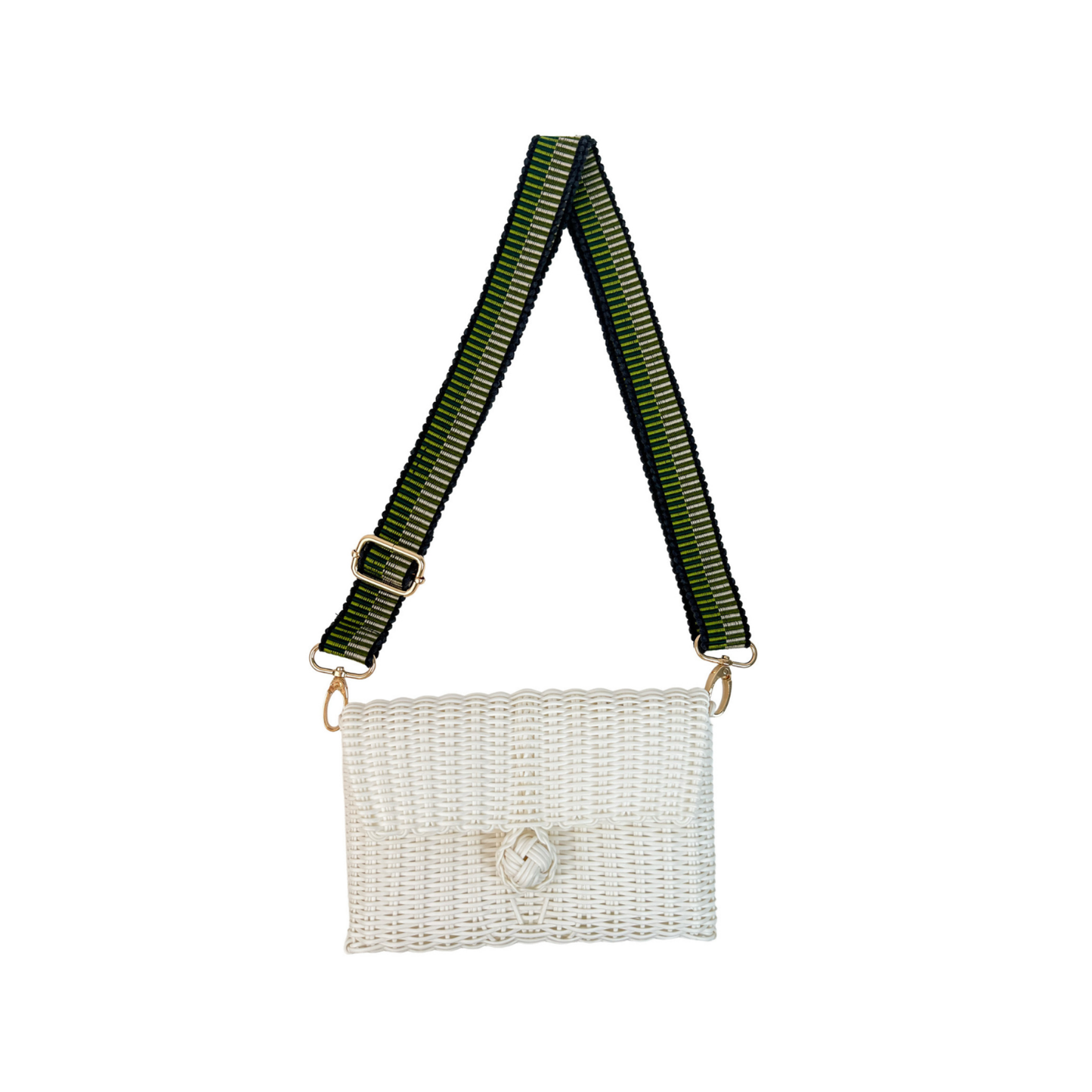 Woven Adjustable Strap | Fog Blue / Olive + Clutch