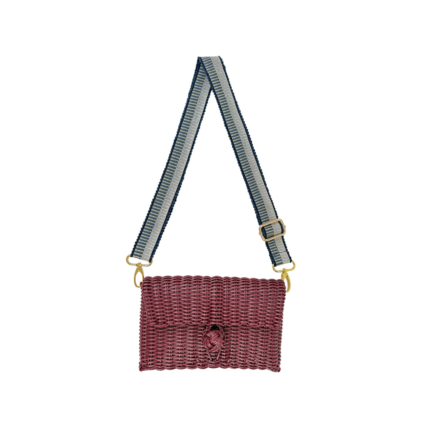 Woven Adjustable Strap in Fog Blue / Putty + Clutch