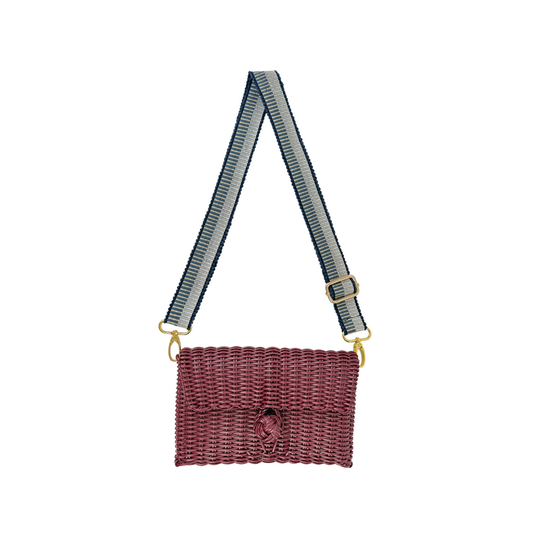 Woven Adjustable Strap in Fog Blue / Putty + Clutch