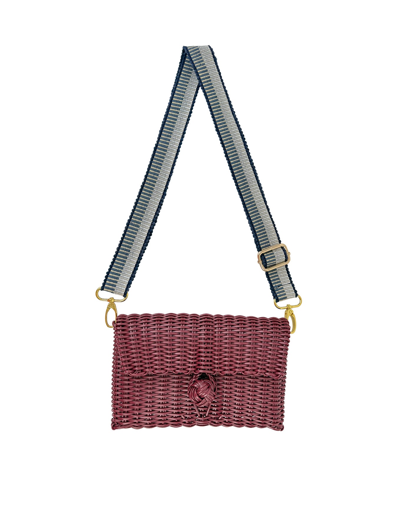 Woven Adjustable Strap in Fog Blue / Putty + Clutch