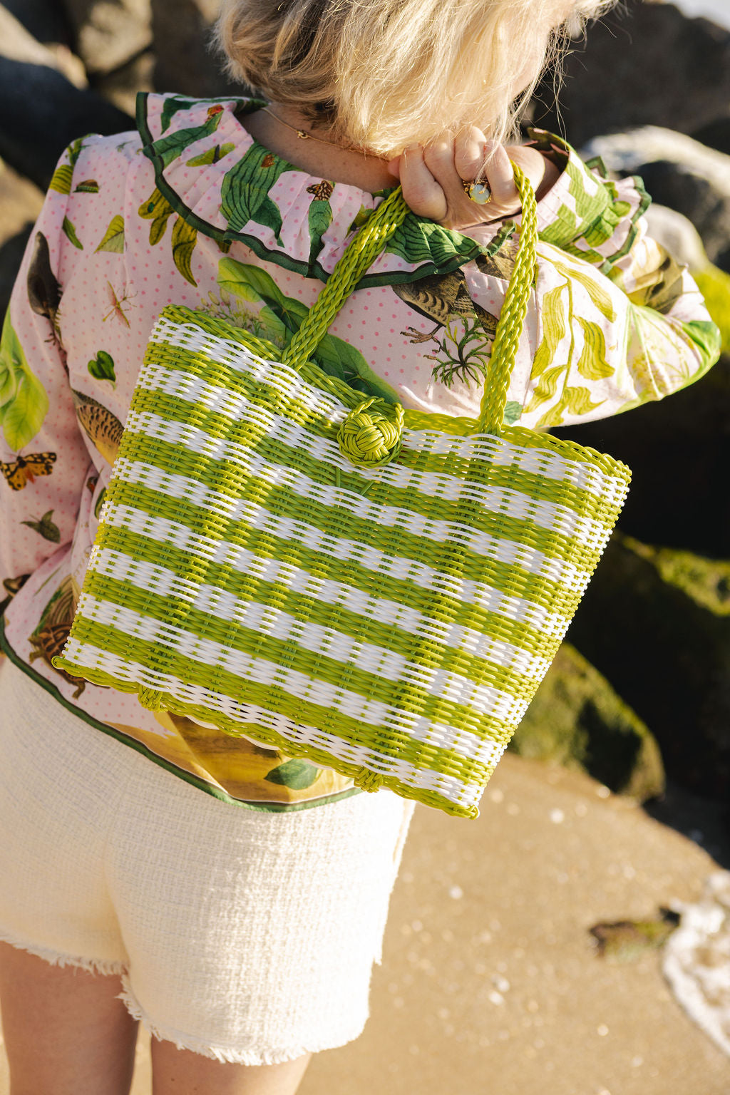 Extra Small | Lined Stripe Pear/White