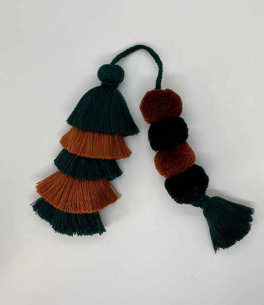 Flair Poms | Evergreen + Chestnut