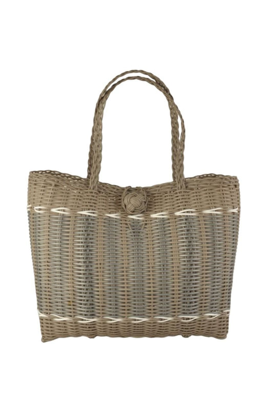 The Lilley Line Extra Small Guadalupe in Putty, White and Silver - great size and a neutral you can use all year long!